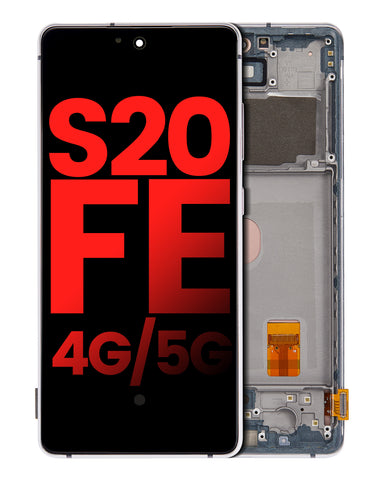 Pantalla OLED Con Marco Para Samsung Galaxy S20 FE 4G / 5G (G780 / 2020) (AM Plus) (Plata)