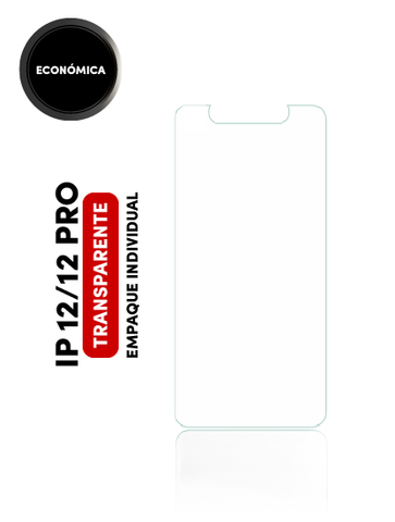 Mica Templada Economica Para iPhone 12 / 12 Pro (Empaque Individual)