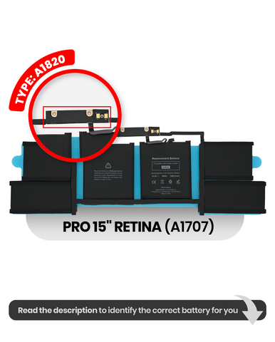 Batería (A1820) Para MacBook Pro 15 Retina" (A1707 Late 2016 / Mid 2017)