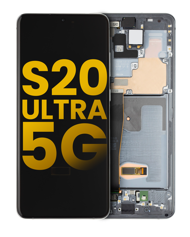 Pantalla OLED con Marco Para Samsung Galaxy S20 Ultra 5G (G988 / 2020) (Reconstruida) (Gris)