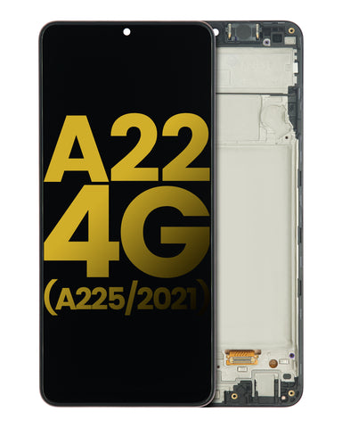 Pantalla OLED Con Marco Para Samsung Galaxy A22 (A225 / 2021) (Reconstruida) (Negro)