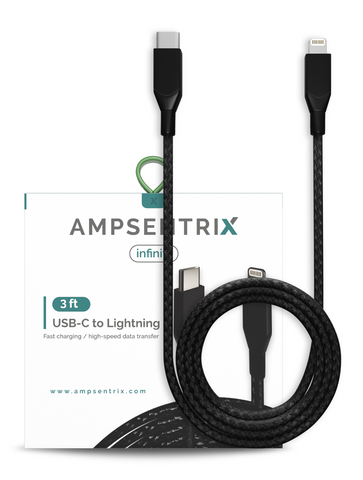 Cable de Carga Rápida Tipo C a Lightning (AmpSentrix)