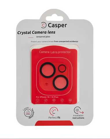 Mica Templada Casper de Camara Trasera Para iPhone 15 / 15 Plus (Empaque Individual)