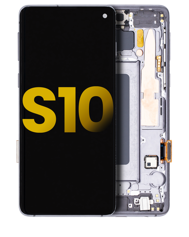 Pantalla OLED Con Marco Para Samsung Galaxy S10 (G973 / 2019) (Reconstruida) (Negro)