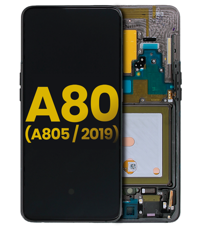 Pantalla OLED con Marco Para Samsung Galaxy A80 (A805 / 2019) (Reconstruida)(Negro)