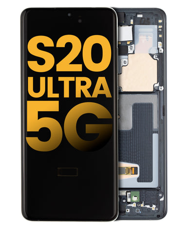 Pantalla OLED con Marco Para Samsung Galaxy S20 Ultra 5G (G988 / 2020) (Reconstruida) (Negro)