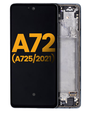 Pantalla OLED con Marco Para Samsung Galaxy A72 (A725 / 2021) (Reconstruida) (Negro)