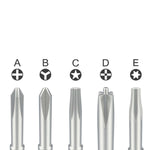 Set De Desarmadores De Precision 5 en 1 (2.5MM Convex Cross / Torx T2 / Tri-Point Y0.6 / Pentalobe 0.8mm / Crosshead 1.2mm) (Qianli)