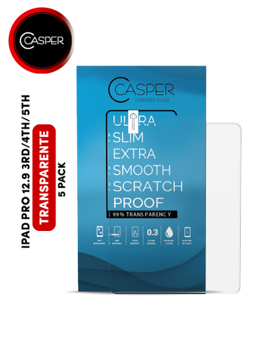 Mica Templada Casper Para iPad 12.9 3ra Gen / 2018 / 4th Gen 2020 / 5th 2021 (Paquete de 5)