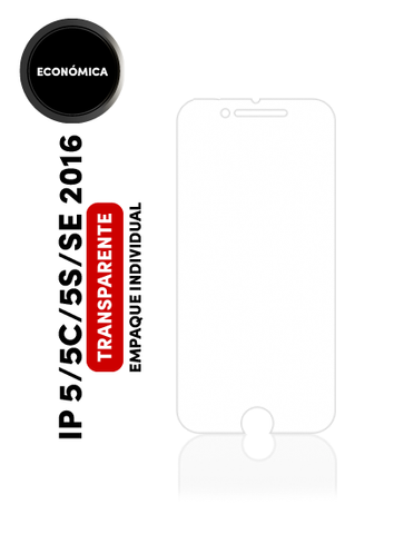 Mica Templada Económica Para iPhone 5 / 5C / 5S / SE (2016) (Empaque Individual)