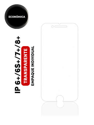 Mica Templada Económica Para iPhone 6 Plus / 6S Plus / 7 Plus / 8 Plus (Empaque Individual)