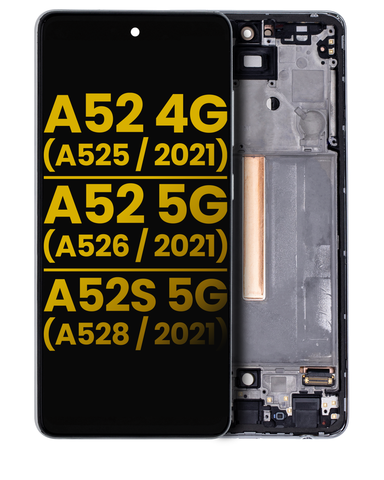 Pantalla OLED Con Marco Para Samsung Galaxy A52 5G (A526 / 2021) / A52S (A528 / 2021)) (Reconstruida) (Blanco)